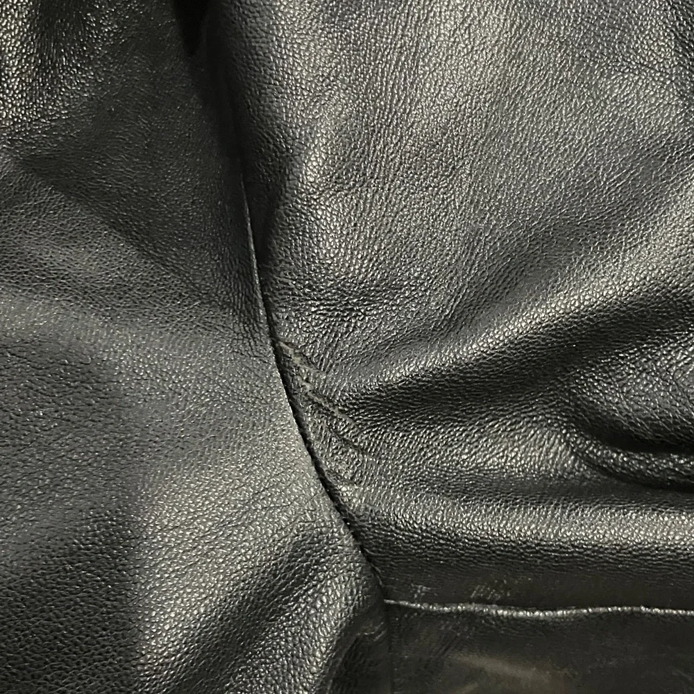 GAP Vegan Faux Leather Bikercore Full Zip Moto Jacket Women’s True Black Small - Picture 9 of 14